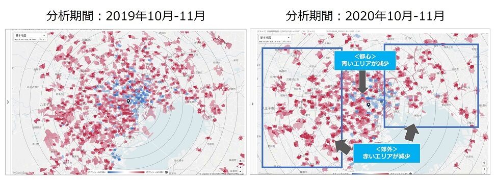 某商業施設（渋谷区）来訪者のポテンシャルマップ分析
