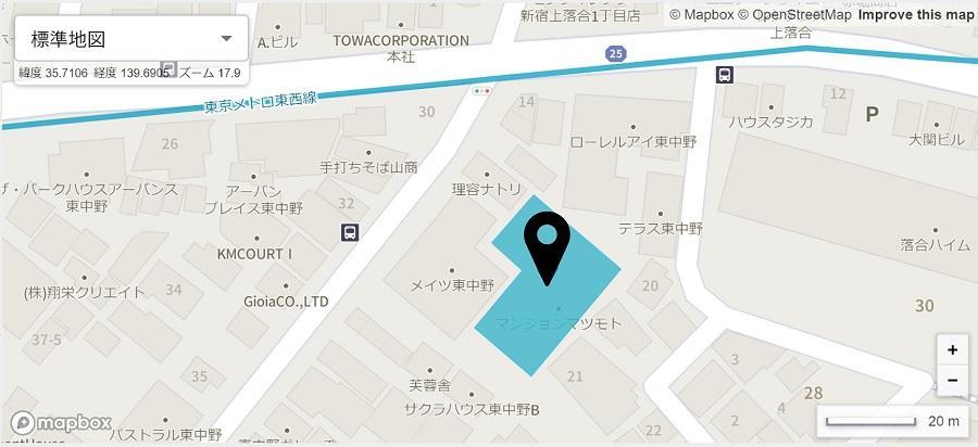 分析対象地点(地図上からピンポイントに分析地点を登録)