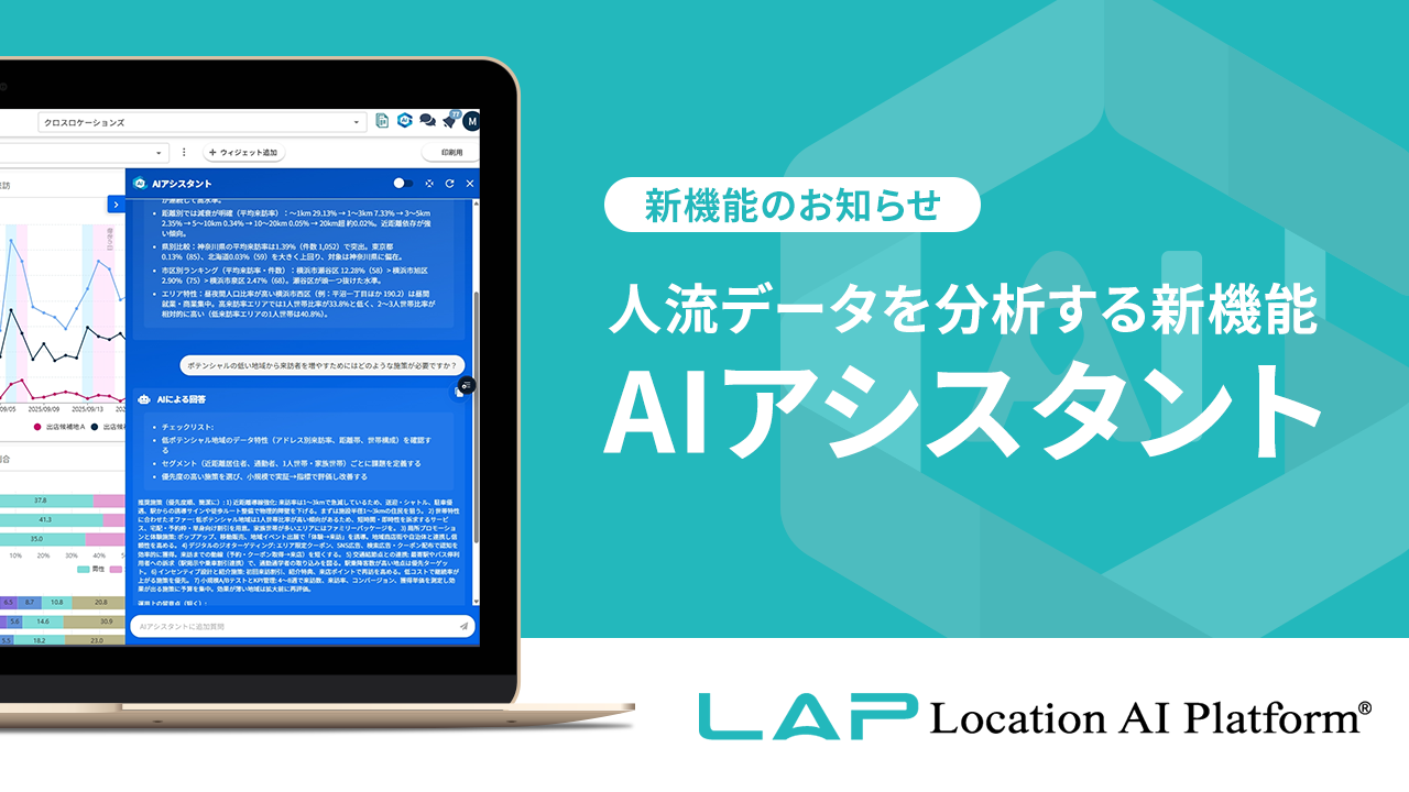 人流データを分析する新機能「AIアシスタント」