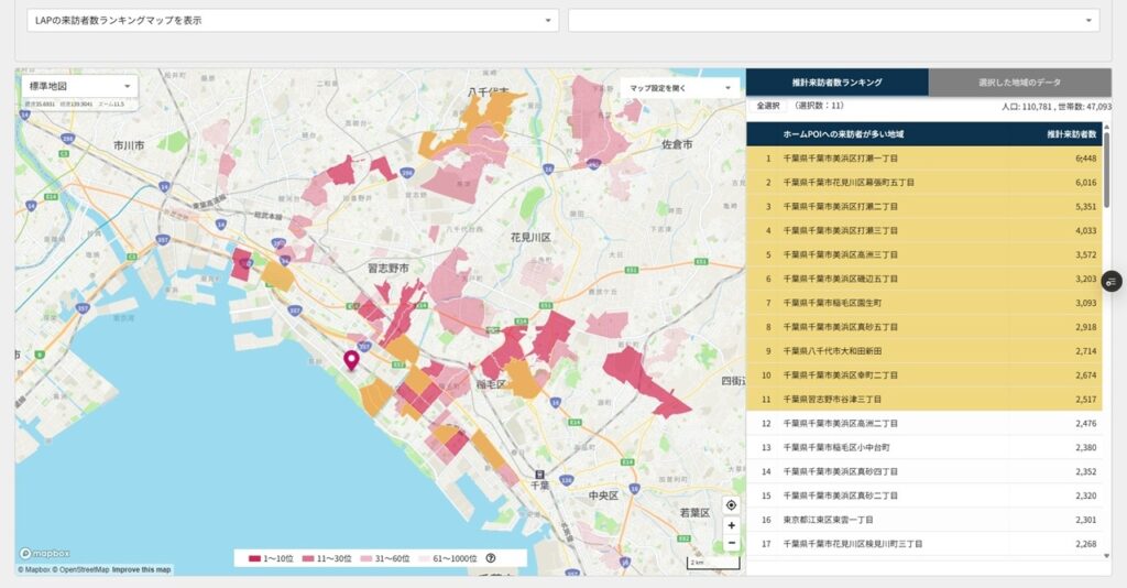 推定居住地分析によるオーディエンス生成